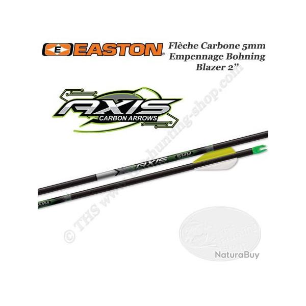 EASTON Axis 6 Flches de chasse et tir 3D en carbone 5mm empennes avec des vanes Blazer 2 pouces 26