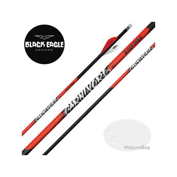 BLACK EAGLE ARROWS Carnivore 6 Flches de chasse et tir 3D en carbone empennes avec des vanes Blaze