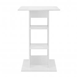 Table de bar bistrot avec 3 étagères de rangement 110 cm blanc 03_0006193
