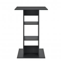 Table de bar bistrot avec 3 étagères de rangement 110 cm gris foncé 03_0006195