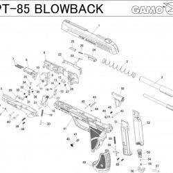 Pièce pour serrage capsule PT85-P25 Blowback
