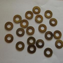 1€ Idéales restauration - 20 anciennes rondelles laiton non traité 13.05 x 6.15 x 0.55 mm NEUVES