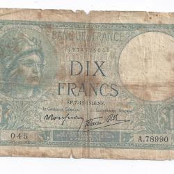10 francs Minerve 1940