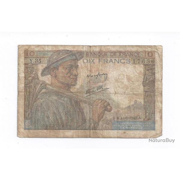 10 francs Mineure 1943