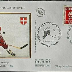 FDC 1991 - XVIe Jeux Olympiques d'Hiver Albertville 1992 - HOCKEY