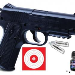 Pistolet rosman Remington R1911 CO2 4.5 mm BBS + 1500 billes noires + 5co2 + 10cibles + mallette UX