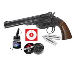 REVOLVER ASG SCHOFIELD 6" 4.5 mm Co2 + 1500 billes BB's + 250 plombs pointus + 5 co2 + 10 cibles