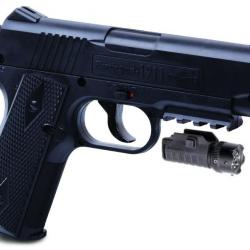 Pistolet CROSMAN Remington R1911 CO2 4.5 mm BBS + lampe laser