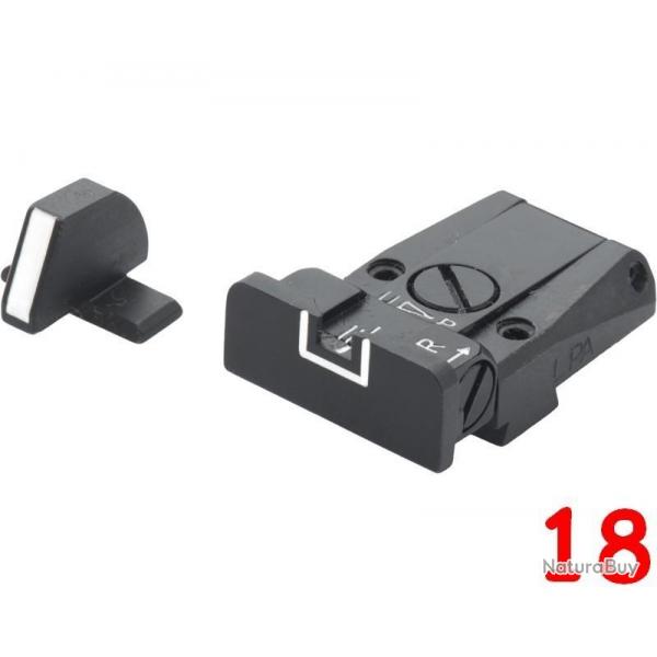 Set de mire LPA SIGHTS pour Sig Sauer P220 (Nouveau), P225, P226, P228 (NO X) - style de feuille 18