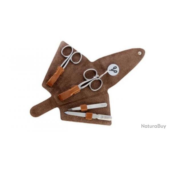 Pochette manucure 4 pices Alpen "antique line" 6879R.cognac