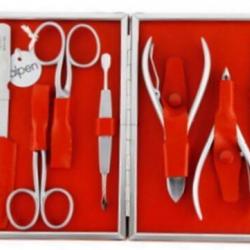 Trousse manucure 7 pièces Alpen rouge 6885R.red