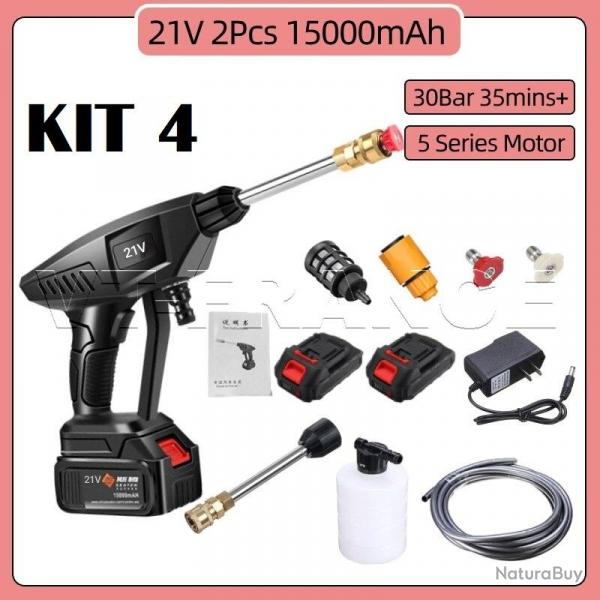 Pistolet Haute Pression sans Fil 30/60 Bars, Modele: Kit 4