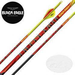 BLACK EAGLE ARROWS Outlaw 6 Flèches de chasse et tir 3D en carbone avec cresting et vanes Blazer 2 p