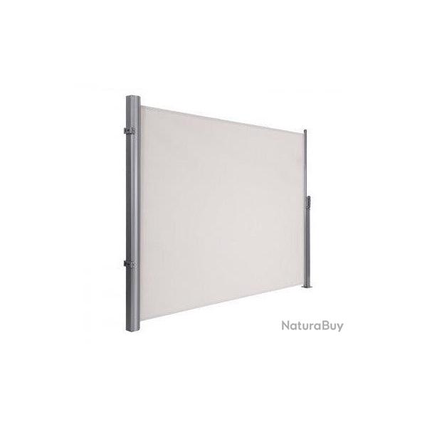 Store auvent latral extractible brise vue pare soleil tissus en polyester 280g/m 180 x 300 cm beig
