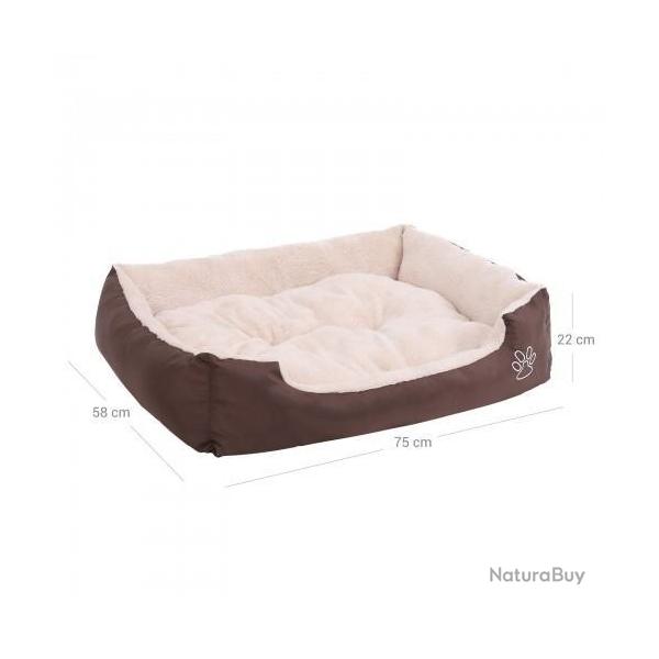 Lit panier canap pour chien avec coussin rversible confortable et respirant bords rehausss 75 x