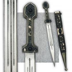 SUPERBE & TRES BEAU KINDJAL COSAQUE, RUSSE CAUCASE, TYPE NICOLAS II, TRES BEAU