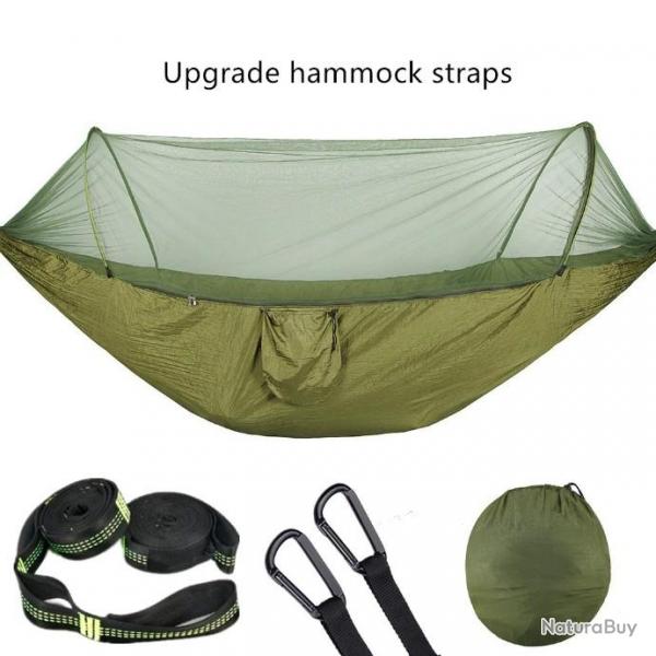 Hamac de Camping avec moustiquaire Pop-Up, facile  transporter  VERT ARMEE XL LIVRAISON GRATUITE