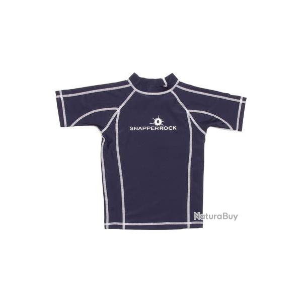 T-Shirt manches courtes anti uv - Bleu marine/Blanc 104-110 cm