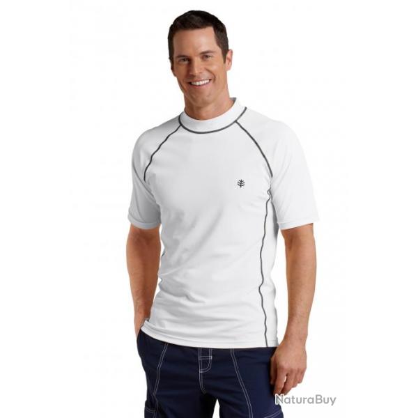 T-Shirt de bain  manches courtes pour homme, blanc S