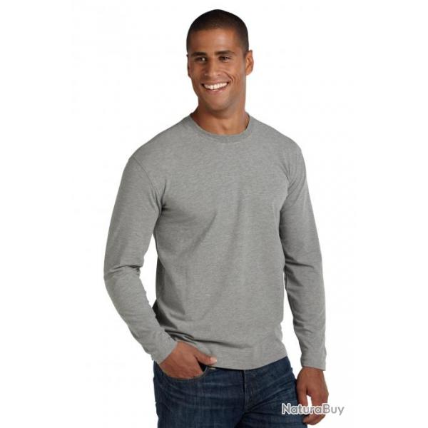 ZnO UV T-shirt Manches Longues Homme - Grey Heather 40 (M)