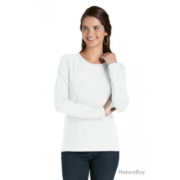 ZnO UV T-shirt Manches Longues Femme - white 44 (XL)