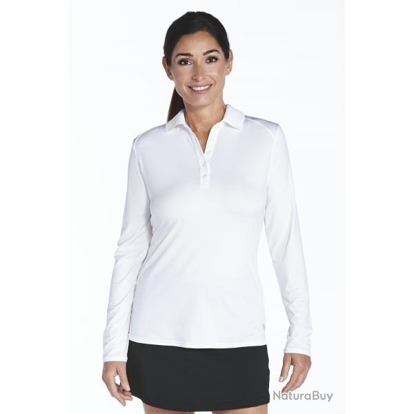 Polo Manches Longues Anti UV Femme- Slate/White white 42 (L)
