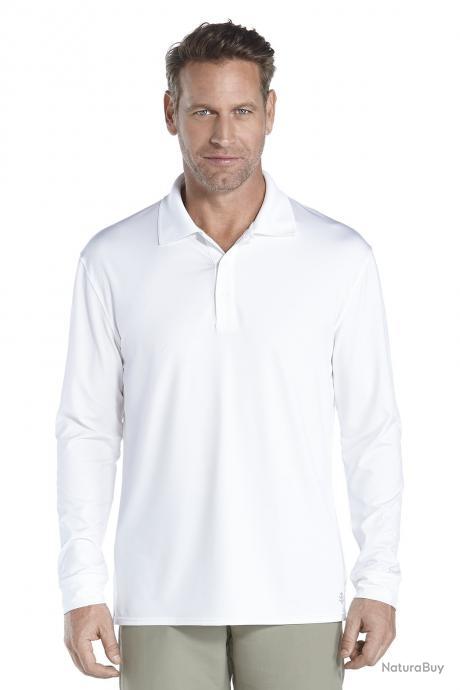 T shirt de bain anti UV avec tour du cou pour homme Andros Blanc, Coolibar