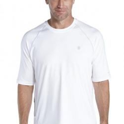 T shirt manches courtes pour hommes anti UV, Blanc 40 (M)