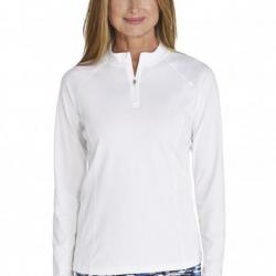 T-shirt de bain Manches Longues anti UV Femme Zip - White 46 (XXL)