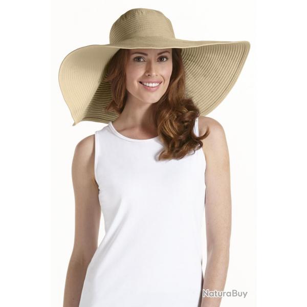 Coolibar - Chapeau Femmes anti UV  bord larges - Tan Beige Onesize