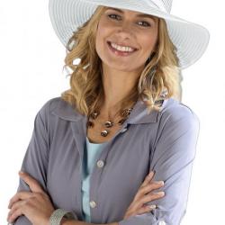 Coolibar - Chapeau pour Femmes Anti UV - Blanc Blanc 59cm