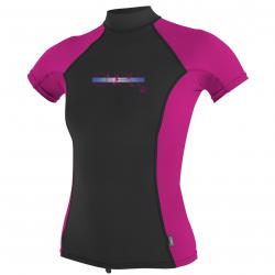 O'Neill - Tee shirt anti uv Fille manches courtes - Noir/Rose 116-122cm.6-7ans Multi