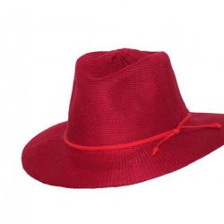 Chapeau de soleil anti-UV pour femmes Rouge, Rigon Blanc M/L (58CM)