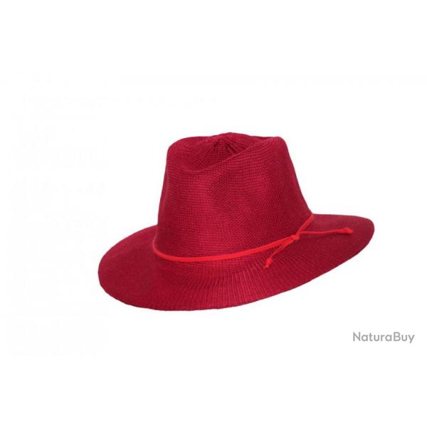 Chapeau de soleil anti-UV pour femmes Rouge, Rigon Blanc M/L (58CM)