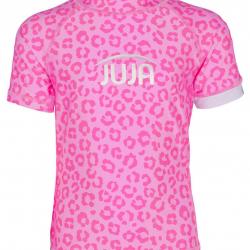 T-shirt anti-UV pour filles - manches courtes Leopard Rose, JUJA Rose 86-92cm