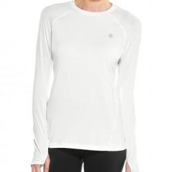 Fitness Top anti UV femme Manches longues Devi Blanc Blanc