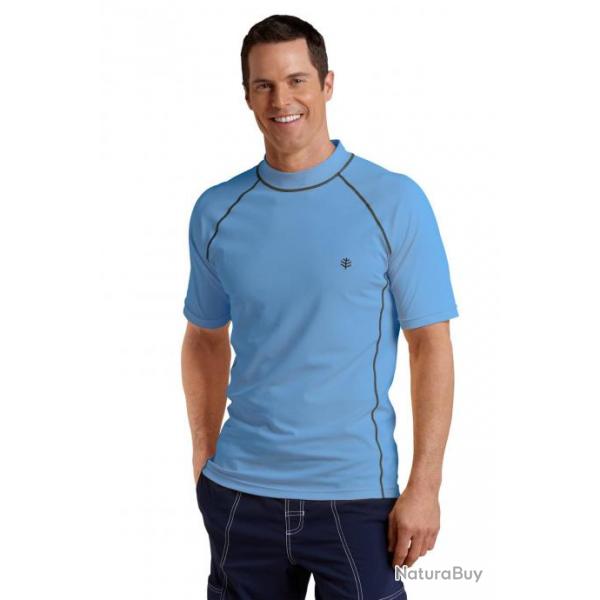 T shirt de bain anti UV pour homme Bleu Bleu