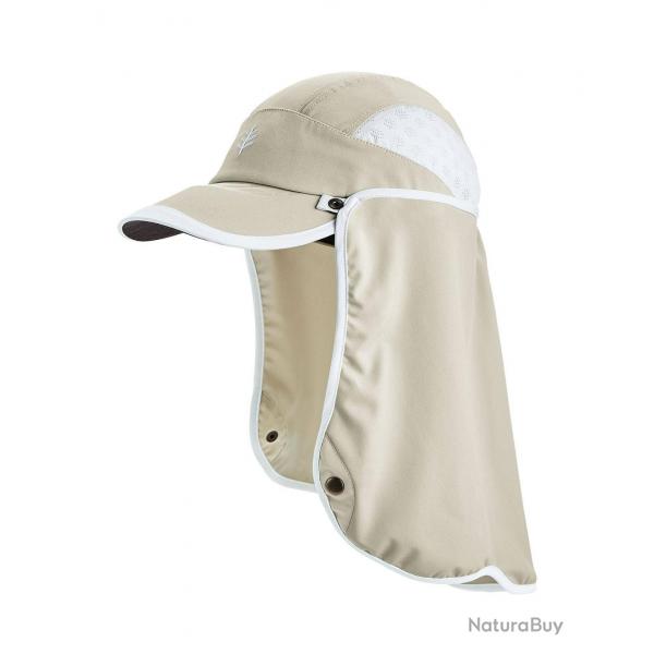 Casquette sport anti UV avec protge nuque pour adulte - Agilit - Pierre / Blanc Beige S/M