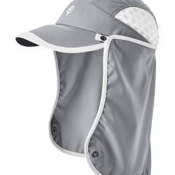 Casquette sport anti UV avec protège nuque pour enfant - Agilité - Acier Gris / Blanc Gris S/M