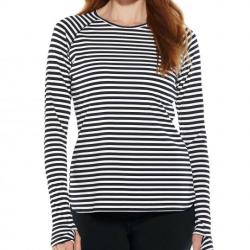 T shirt de bain pour femme Manches longues Kawela Noir Blanc Noir