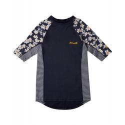 T-shirt de bain anti-UV imprimé pour fille - Manches longues - Ecailles Bleu 116/124 cm