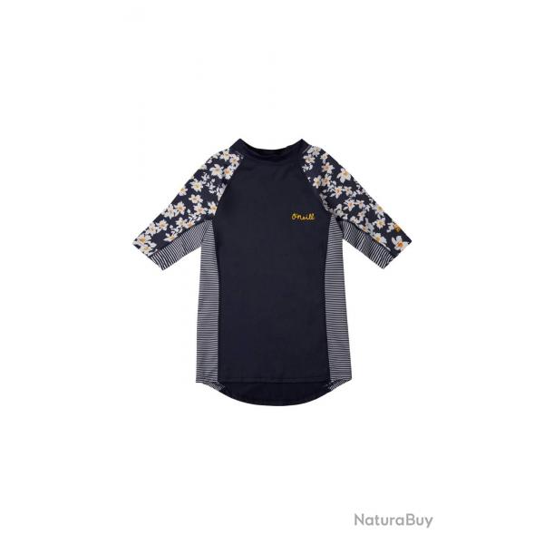 T-shirt de bain anti-UV imprim pour fille - Manches longues - Ecailles Bleu 116/124 cm