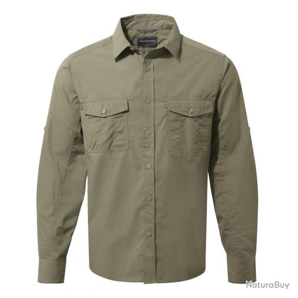Chemise anti UV pour hommes Manches longues Kiwi Galets Vert