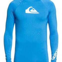 T shirt de bain anti UV pour homme Manches longues All Time Bleu Brillant Bleu