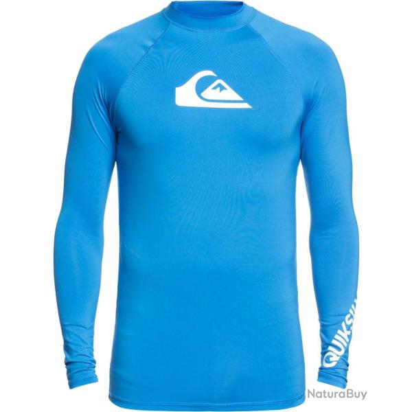 T shirt de bain anti UV pour homme Manches longues All Time Bleu Brillant Bleu