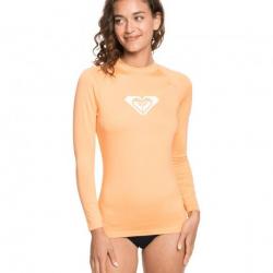 T shirt de bain anti UV pour femme Manches longues Whole Hearted Saumon Orange