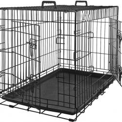 Cage pour chiens à 2 portes 122 x 76 x 80 cm - 15kg - Pliable - LIVRAISON GRATUITE