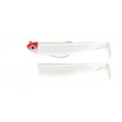 Combo Leurre souple armé Shore 12cm 12g Black Minnow + Corps Fiiish Blanc