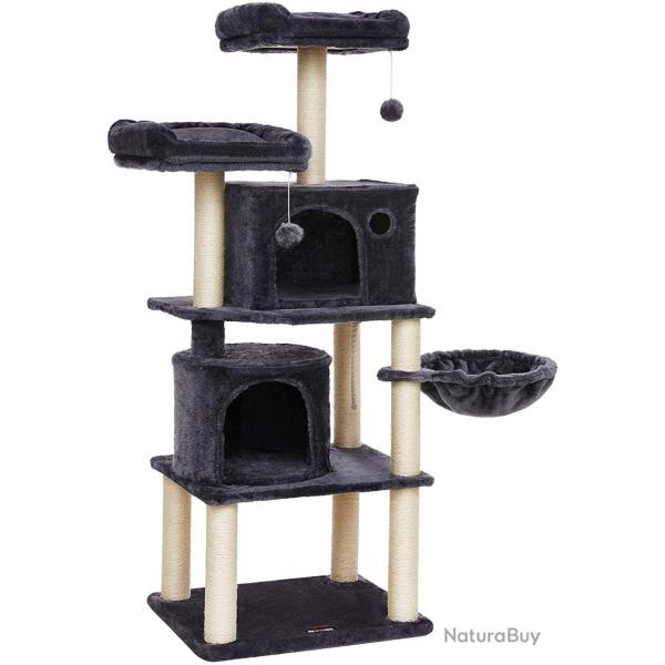 Arbre  chat multi-niveaux grande capacit griffoir 2 niches colonnes renforces tour  chats haute