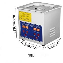Nettoyeur ultrasonique 1.3l en acier inoxydable - 60W - 40Khz - LIVRAISON GRATUITE